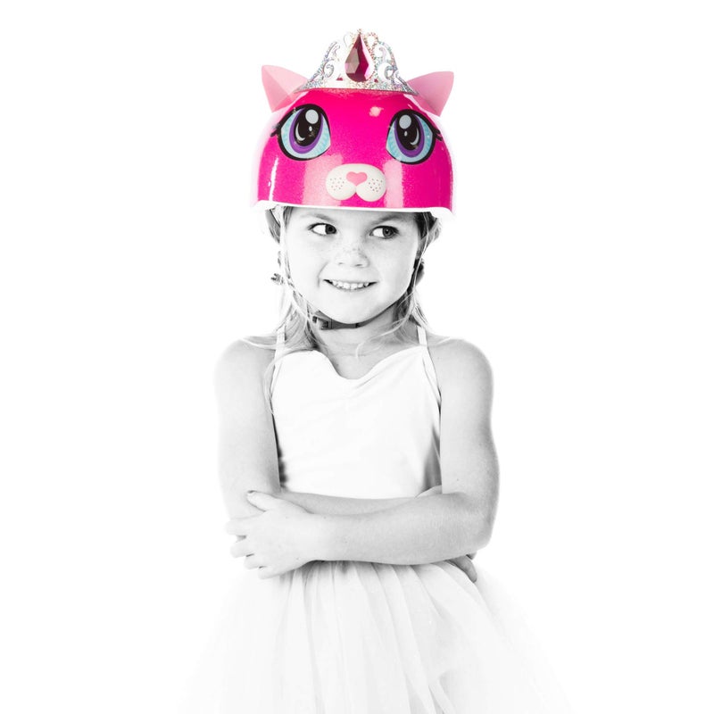 Raskullz 1210010-DKP-5 Girls Kitty Tiara Helmet, Dark Pink, Ages 5+ - Image 4